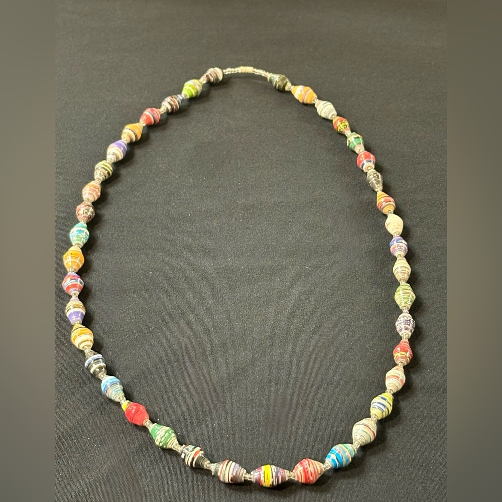 Colorful Paper Bead Necklace